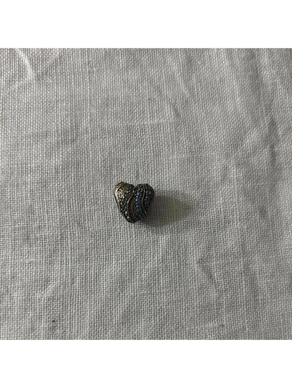 Pandora Heart-Shaped Silver and Blue Stone Pendant bracelet charm